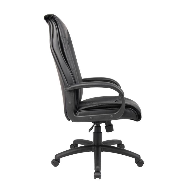 Executive Office Chair with Padded Arms, Faux Leather, Tilt Tension