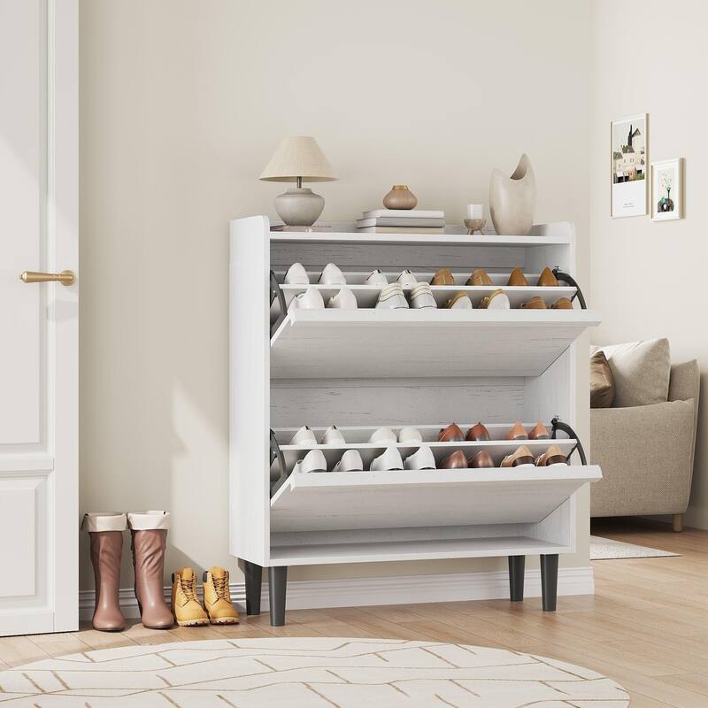 Drawer Wooden Shoe Cabinet with Adjustable Shelves