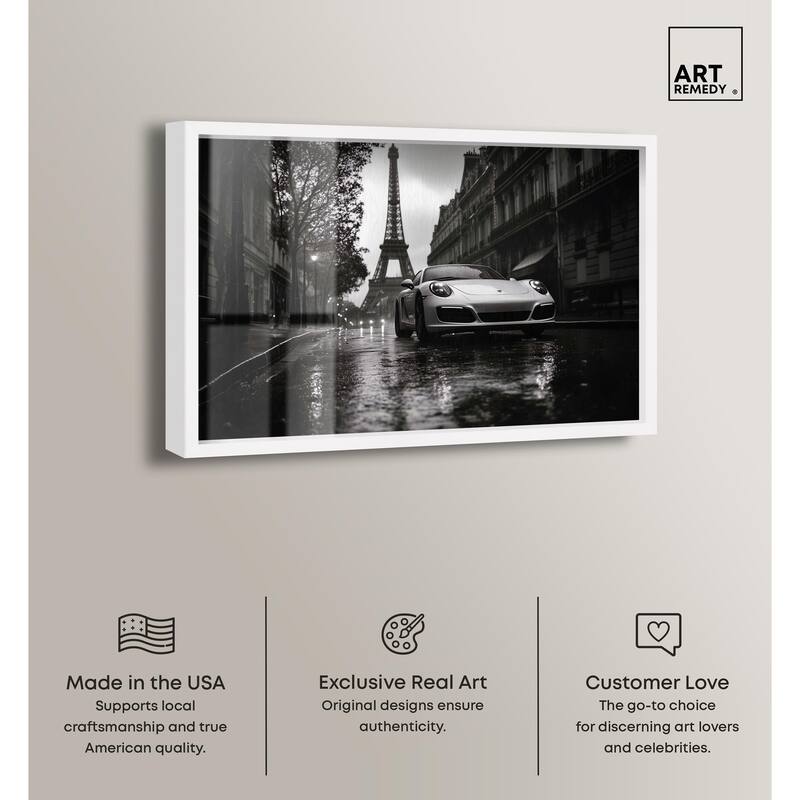 Driving in the Rain Paris Shadowbox by Art Remedy