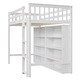 preview thumbnail 6 of 19, Twin Size Loft Bed with 8 Open Storage Shelves and Built-in Ladder