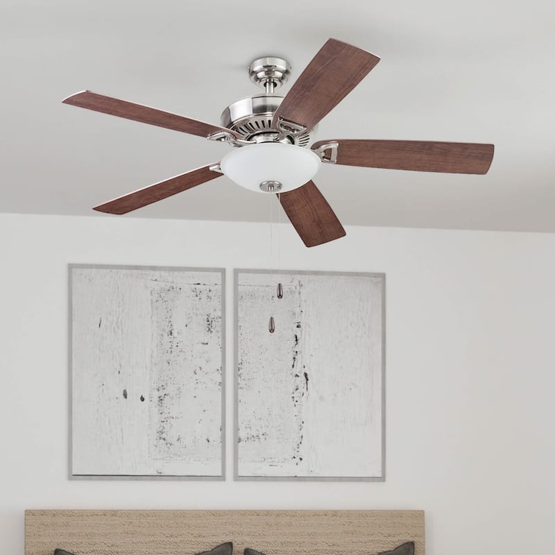 52" Prominence Home Montlake Indoor Ceiling Fan, Brushed Nickel - 52