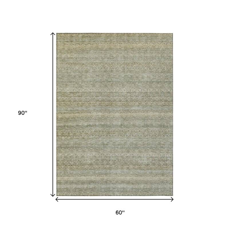HomeRoots Striped Transitional Rectangle Outdoor Rug