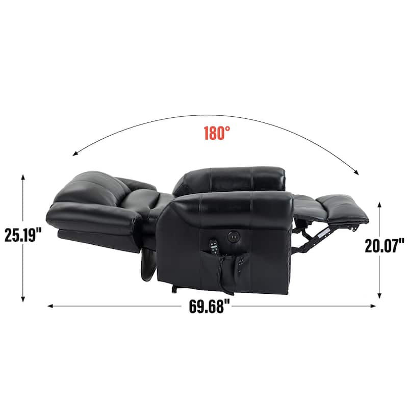 Power Lift Recliner Chair Heat Massage Dual Motor Infinite Position Up to 350 LBS, Heavy Duty Motion Mechanism with USB Ports