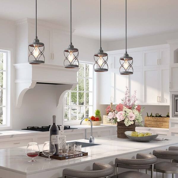 Modern Farmhouse 1-light Cage Metal Kitchen Island Pendant ...