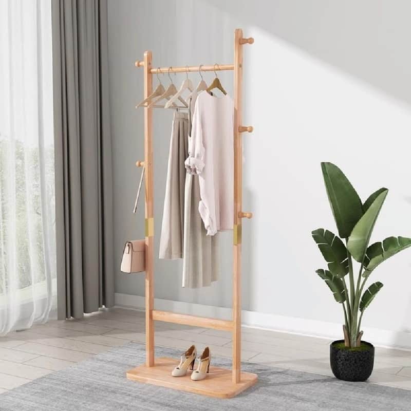 Solid Wood Coat Rack - Easy-to-Assemble Freestanding Hanger for Bedroom, Entryway, or Living Room