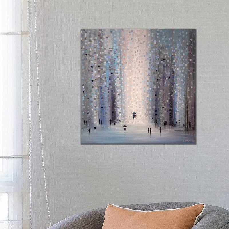 iCanvas "Lovers In The Rain" by Ekaterina Ermilkina Canvas Print - 26x26x1.5