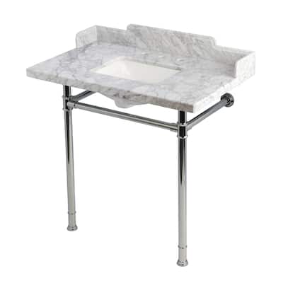 Kingston Brass KMS36227M3.SQ Wesselman 36" Rectangular Marble and