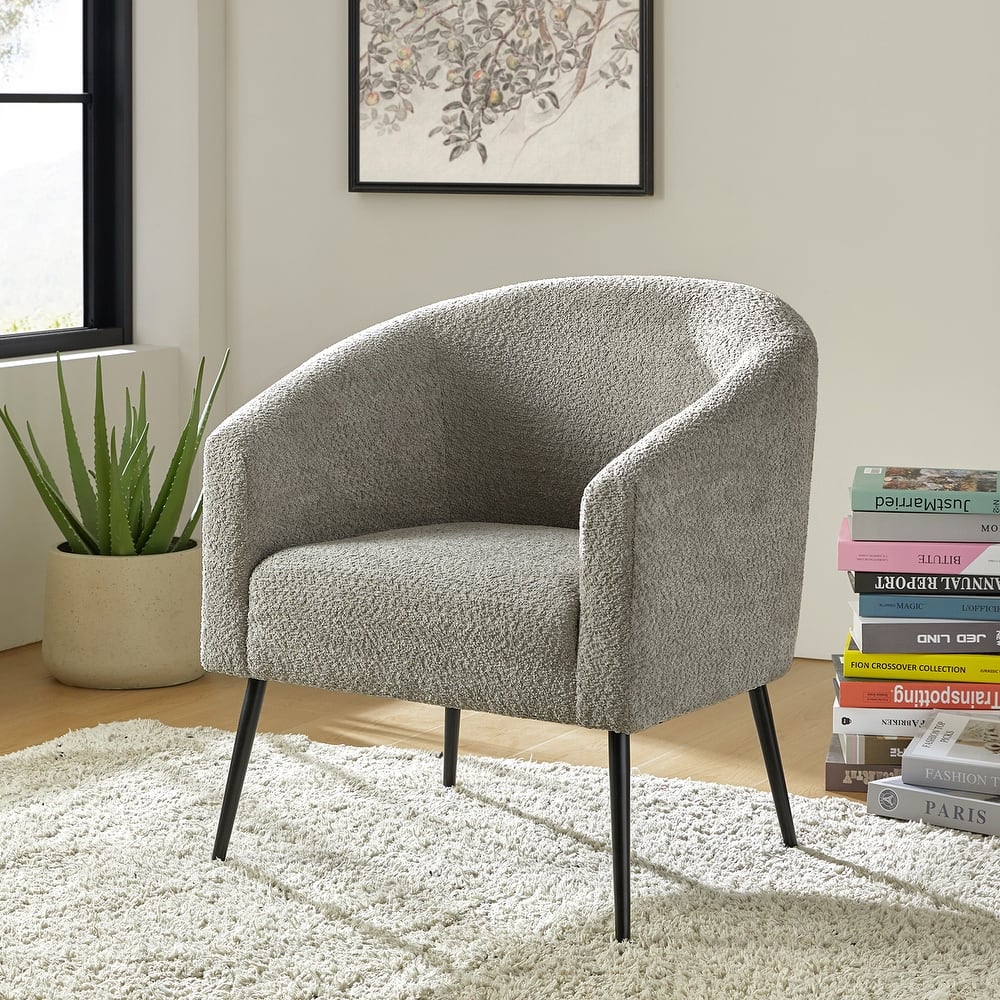 Hal Modern Boucle Armchair with Metal Legs by HULALA HOME