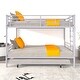 preview thumbnail 65 of 71, Twin over Twin Elegance Clean-Lined Bunk Bed, Heavy Duty Metal Structure Bunk Bed Frame Steel Slat Support(No Box Spring Needed)