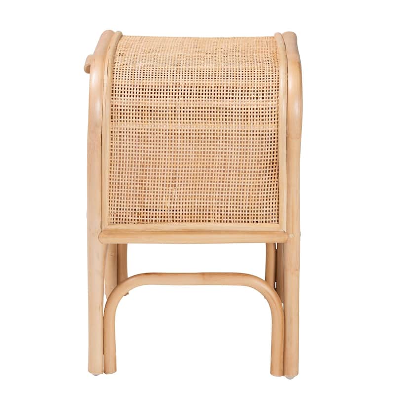 Carabella Bohemian Natural Rattan 1-Drawer Nightstand