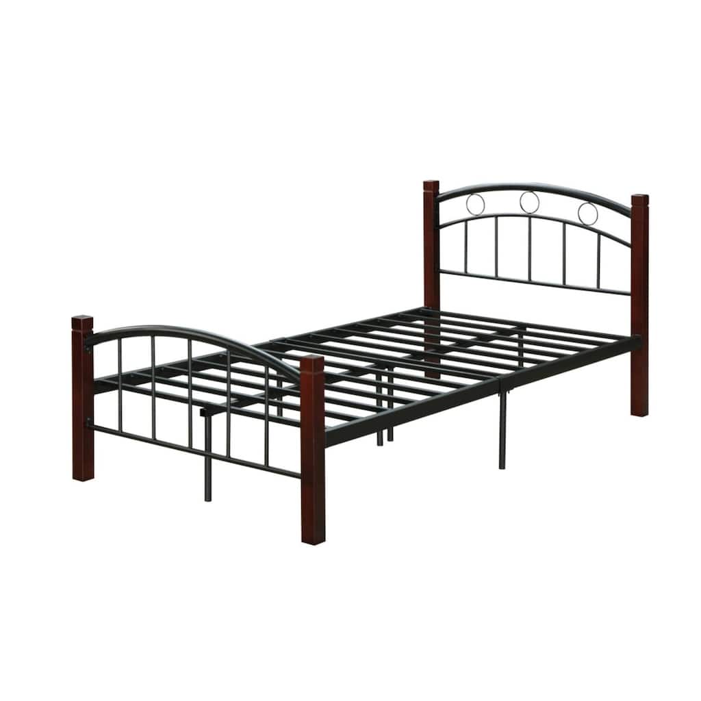 79" Black and Mahogany Brown Platform Bed - Full Size