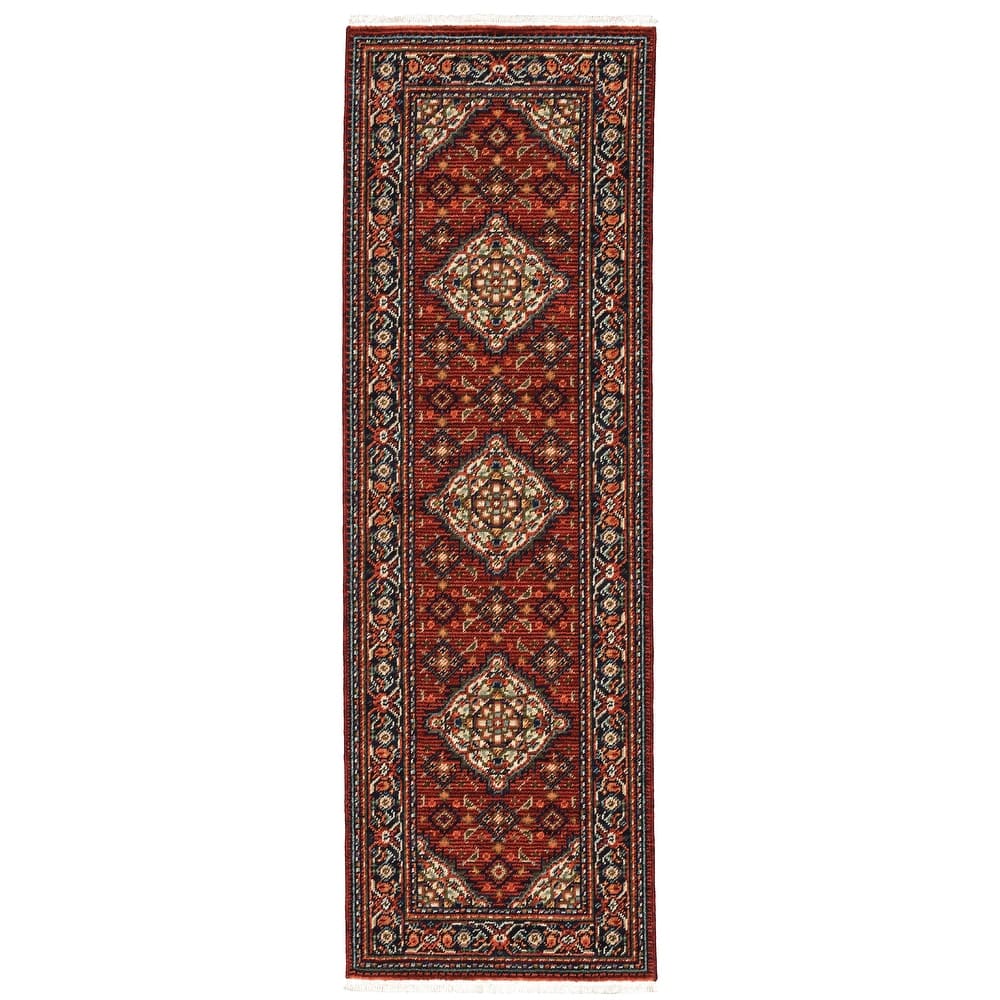 Style Haven Leander Persian Inspiration Fringed Wool Blend Area Rug