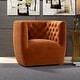 preview thumbnail 12 of 40, Luxor Mid Century Modern Swivel Accent Comfy Chair Burnt Orange Velvet