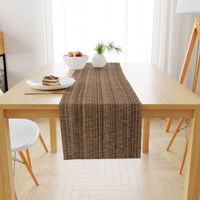Fabstyles Casual Classic Extra Thick Cotton Table Runner Handmade - 13"x54" - Mocha