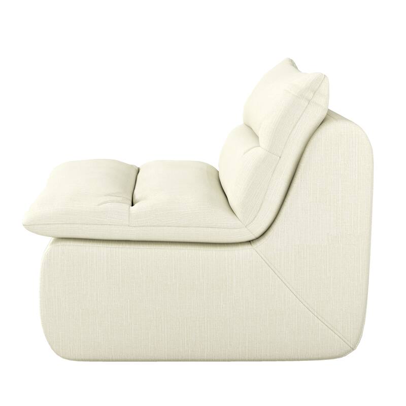 Comfy Accent Bean Bag Couch, Single Corner Chair Sofa for Living Room Bedroom Salon Office - Beige