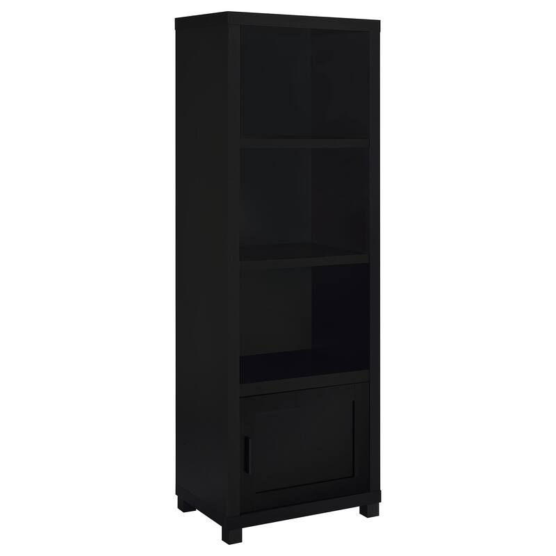 Jupiter 3-shelf Engineered Wood Media Tower Black - Black