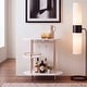 preview thumbnail 4 of 55, SAFAVIEH Iva 17.7-Inch Swivel 3-Tier Metal Bar Cart - 29.53" W x 17.72" L x 32.76" H White/Gold