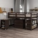 preview thumbnail 15 of 20, Merax Twin Low Loft Bed with Desk and Cabinet Espresso