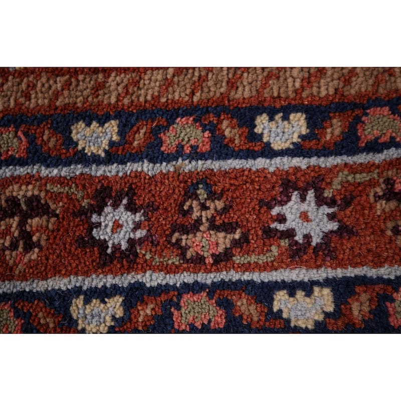 Light Blue Geometric Kazak Oriental Accent Rug Handmade Wool Carpet - 4'0" x 5'11"
