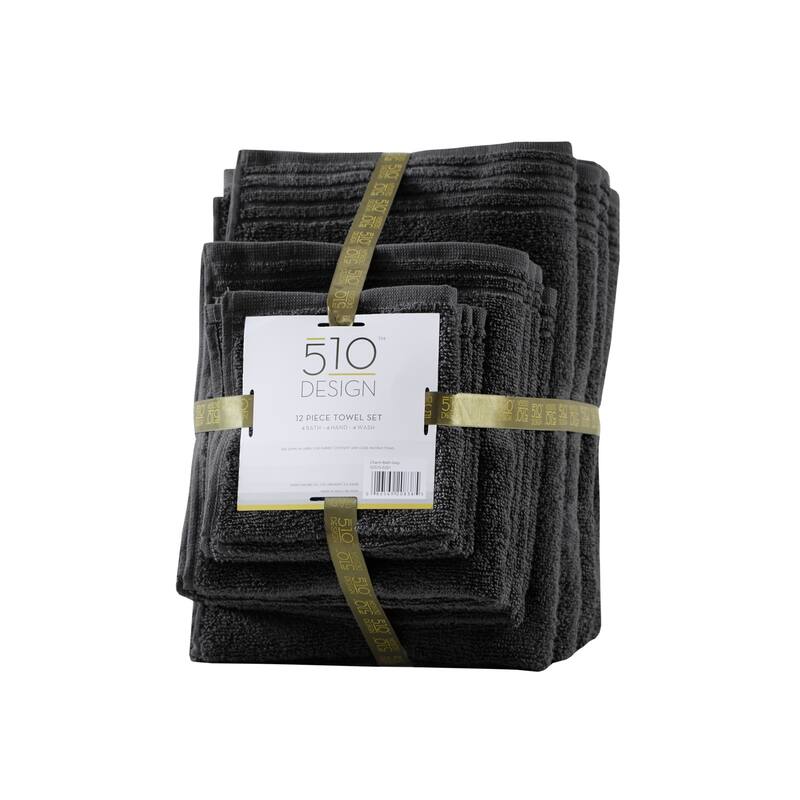 510 Design Big Bundle 100% Cotton Quick Dry 12 Piece Bath Towel Set