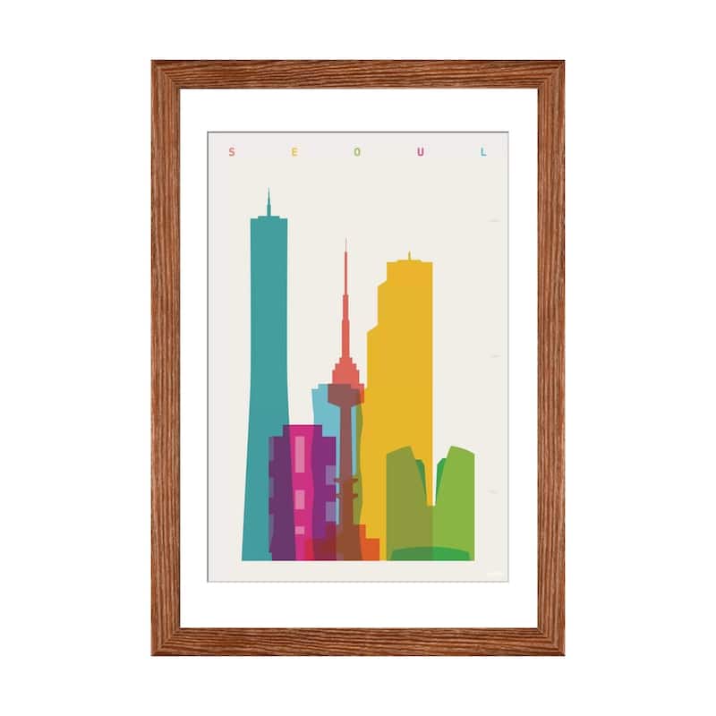 iCanvas "Seoul" by Yoni Alter - Walnut - 24x16x1