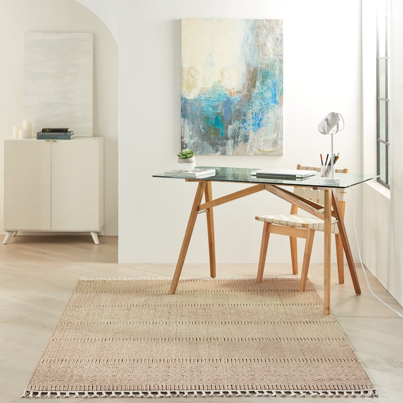 Nourison Elwood Moroccan Geometric Area Rug - 4' x 6' 2" - Mocha - Runner/Rectangle