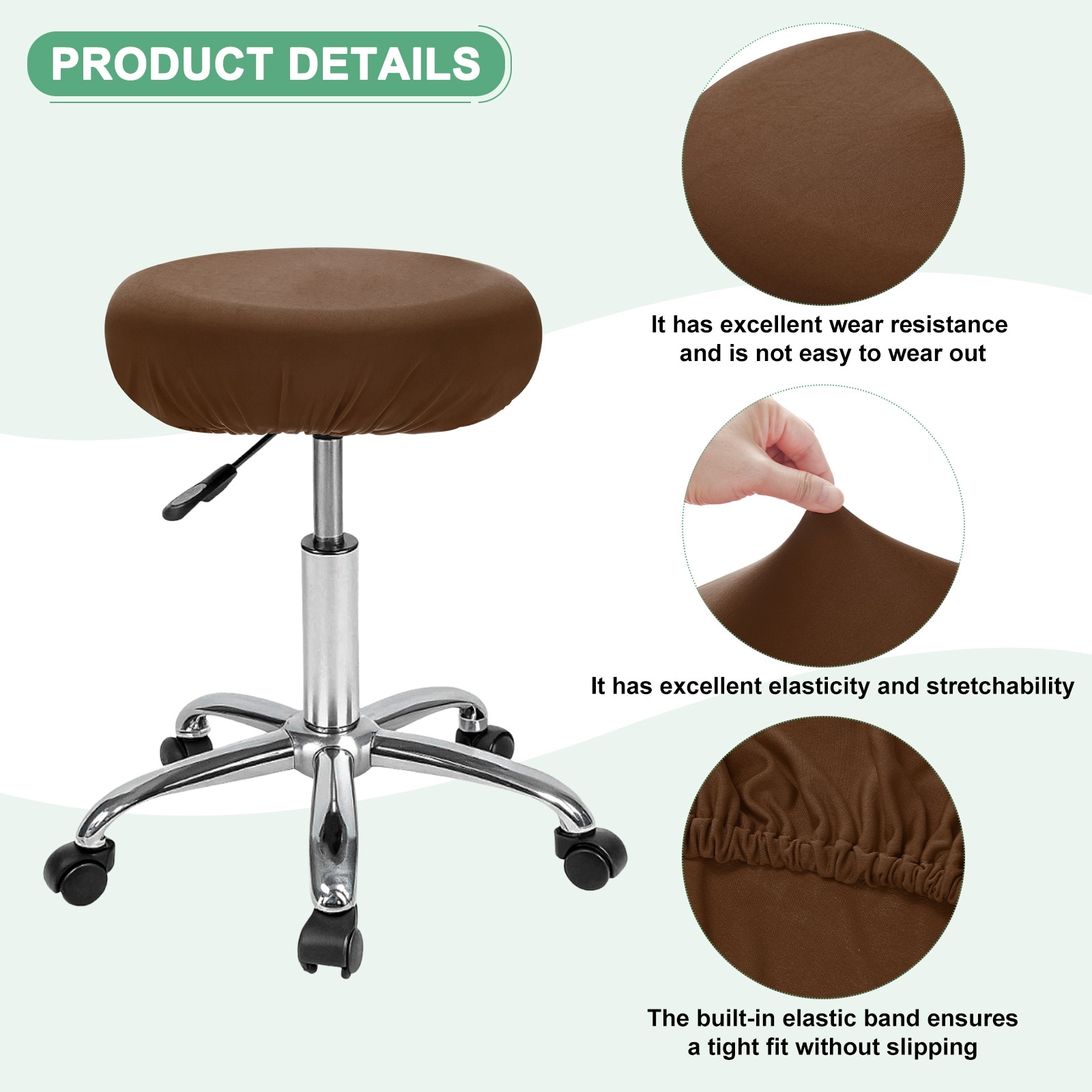 Bar Stool Covers Round for 12-15 Inch Stretch Fabric Cover