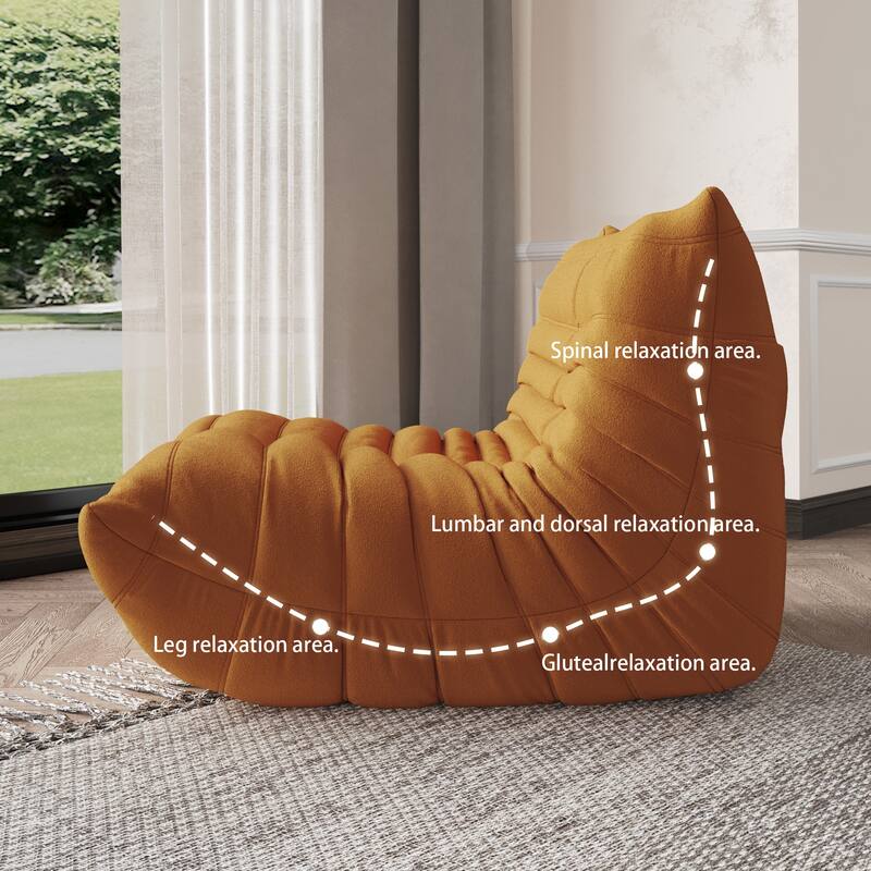 Soft Teddy Fabric Lounge Chairs Bean Bag Sofas Set Modern Tatami Couches Lazy Floor Couch