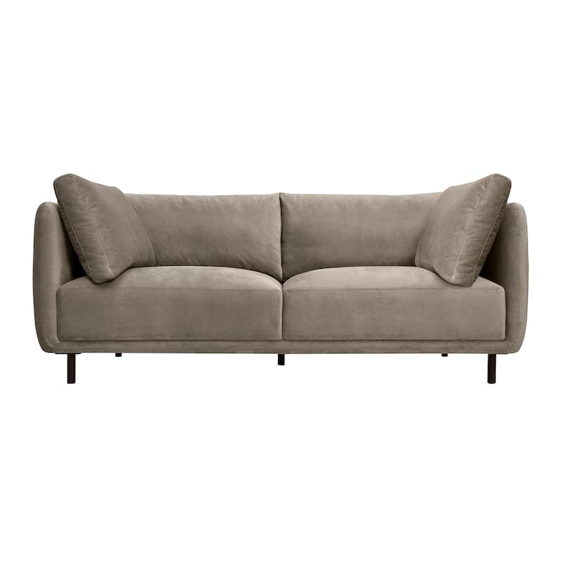 Serenity 79" Fabric or Velvet 3 Seater Cloud Sofa Couch with Black Metal Legs