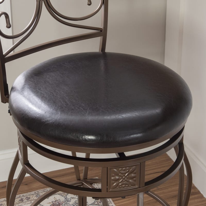 Onyx Big & Tall Metal Scroll Swivel Barstool
