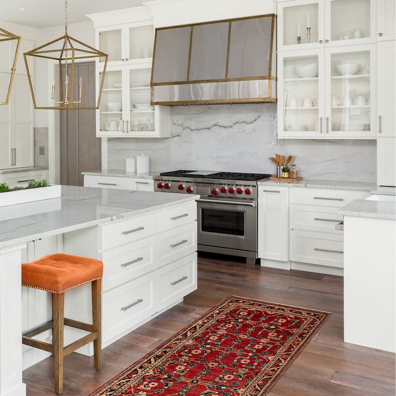 ECARPETGALLERY Hand-knotted Anadol Red Wool Rug - 3'7 x 10'3