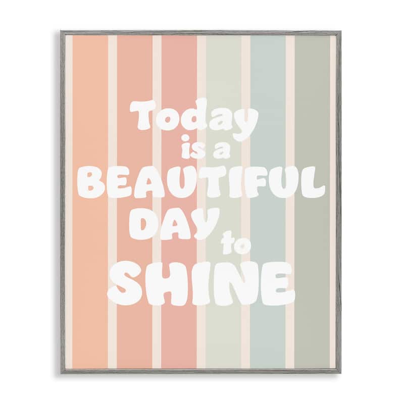 Stupell Beautiful Day To Shine Framed Giclee Art Design By Leah Straatsma - 11 x 14 - Grey
