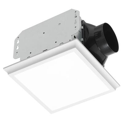 110 CFM 2 Sones Bathroom Ventilation Exhaust Fan with Dimmable LED Light - White