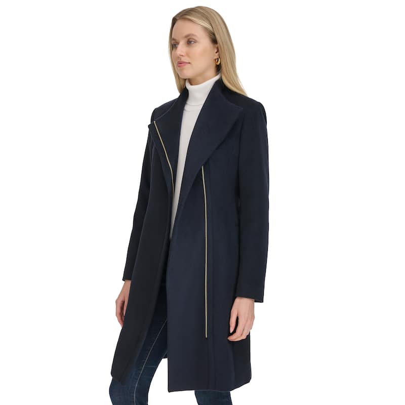 Cole Haan Double-Breasted Wool Blend Coat