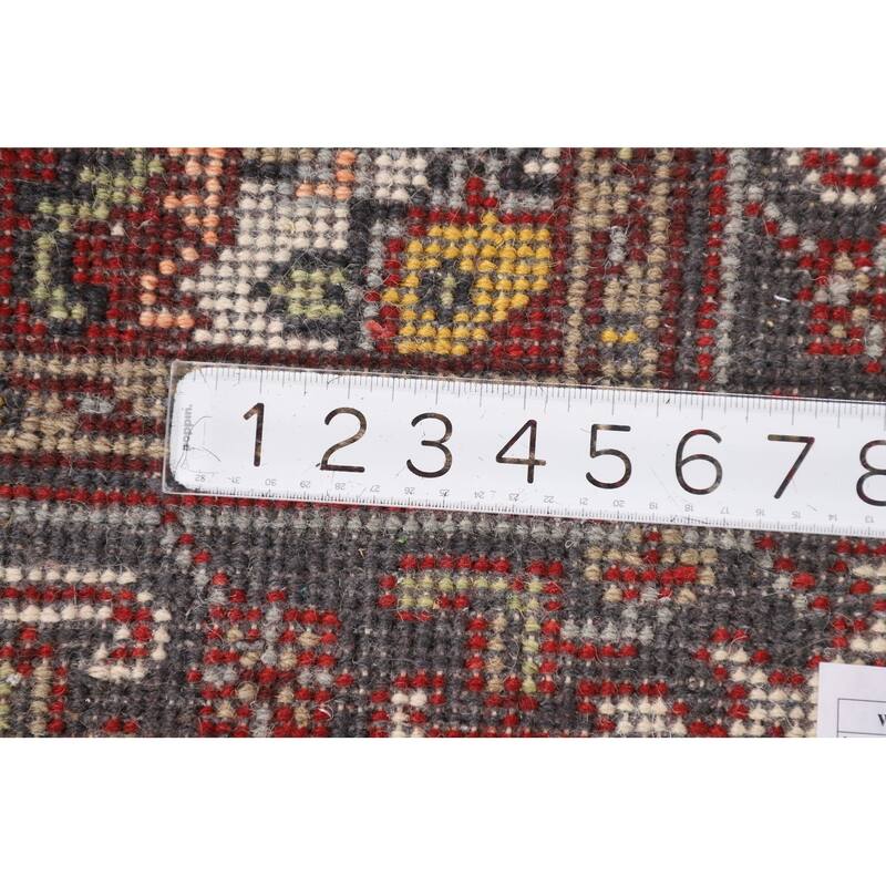 Geometric Heriz Serapi Indian Accent Rug Handmade Wool Carpet - 2'11" X 5'0"