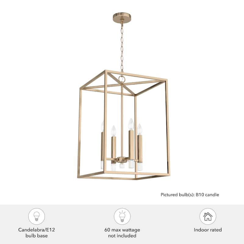 Hunter Sunjai 4 Light Modern Candle Pendant - Entry, Dining room - Caged, Glam, Candle