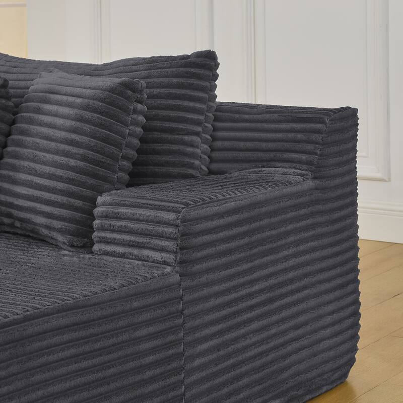 Lazy Couch Chaise Lounge No Frame Loveseat Sofa with Sponge Filling
