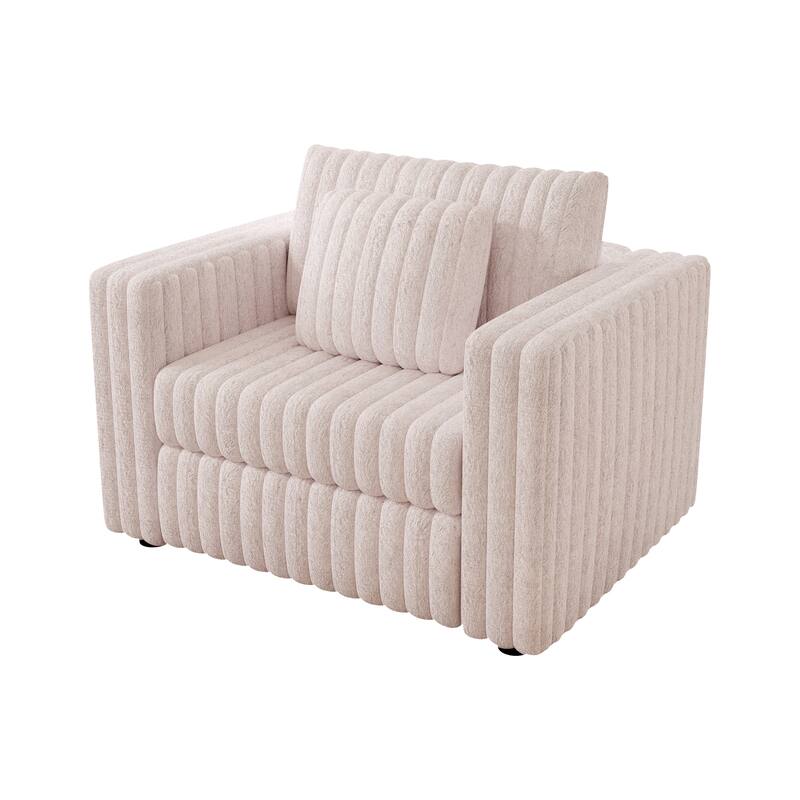 44.9" Plush Modular Sofa Single - Highly Comfortable, Stylish & Functional for Bedroom & Living Room, Light Pink