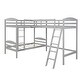 preview thumbnail 22 of 25, Modern Twin Size L Shaped Solid Pine Wood Bunk Bed with Full Length Guardrail and 2 Ladder