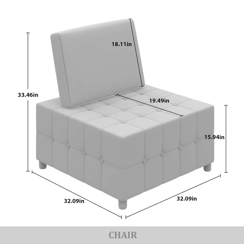 CraftPorch Elegance Button-Tufted PU Upholstered Chair