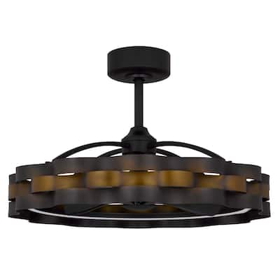 Pembroke 19" Height Dark Bronze Metal Fan Light With Led Light - One Size