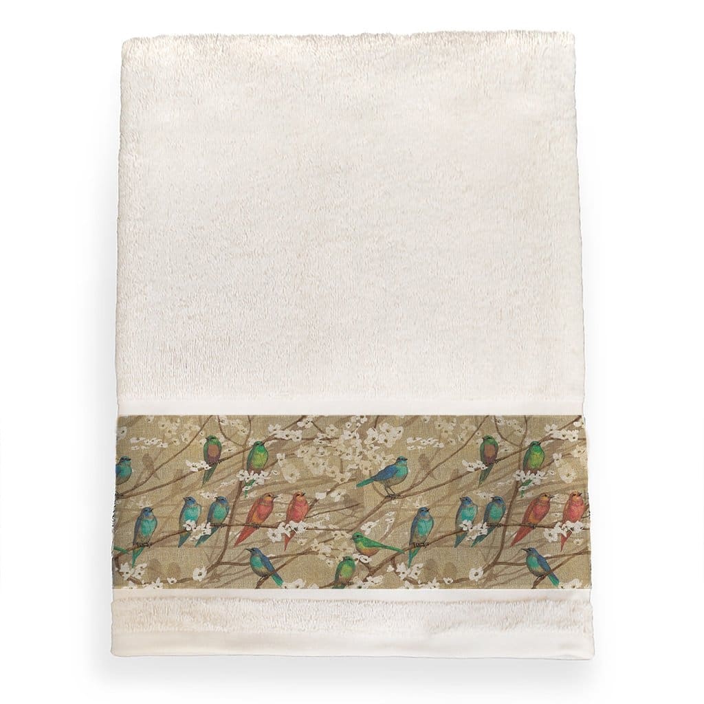 Laural Home Birds and Blossoms Cotton Bath Towel - 27x51