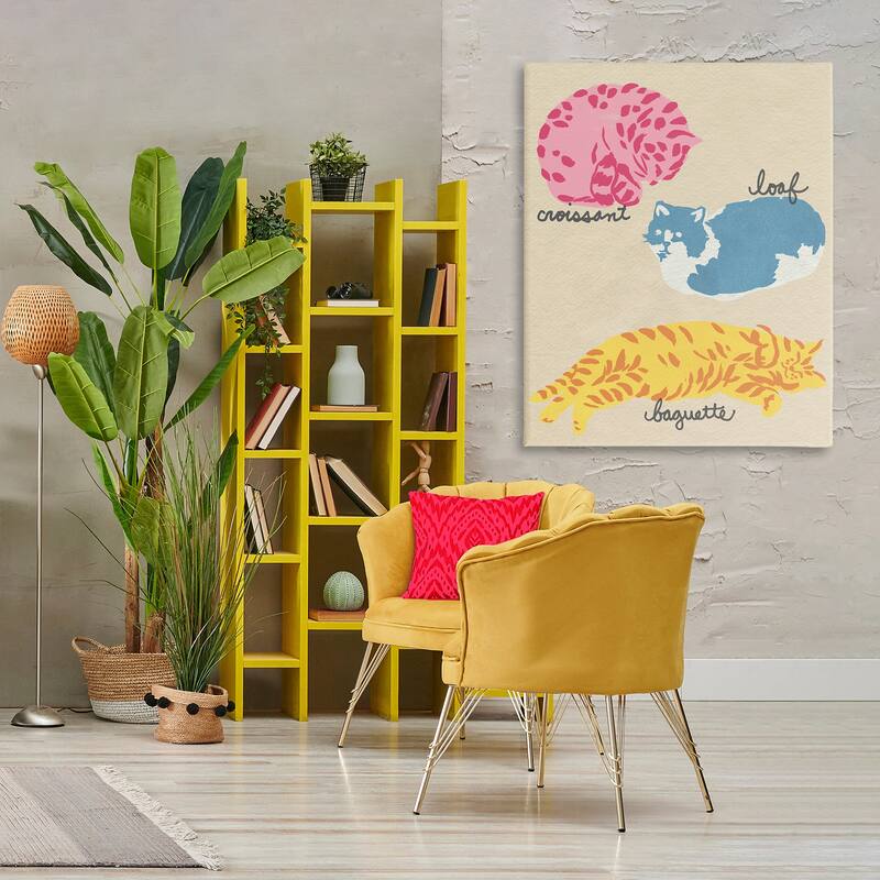 Stupell Funny Relaxing Cat Shapes Canvas Wall Art Design By June Erica Vess