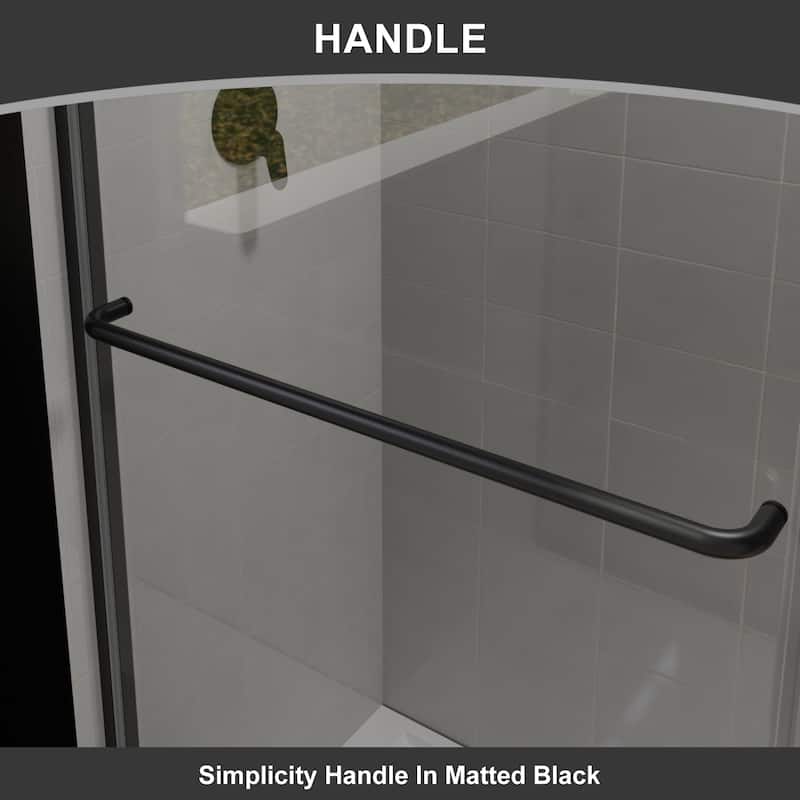 60''x72'' Double Sliding Semi-Frameless Shower Door with 6mm Tempered Glass