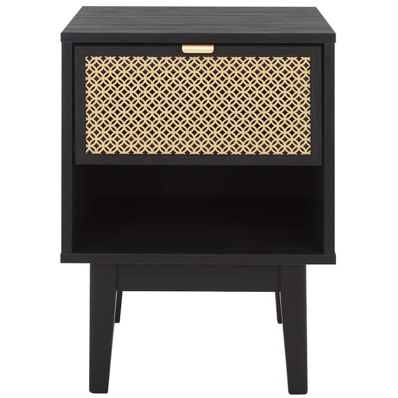 SAFAVIEH Katsuji 1-Drawer 1-Shelf Nightstand - Black/ Gold