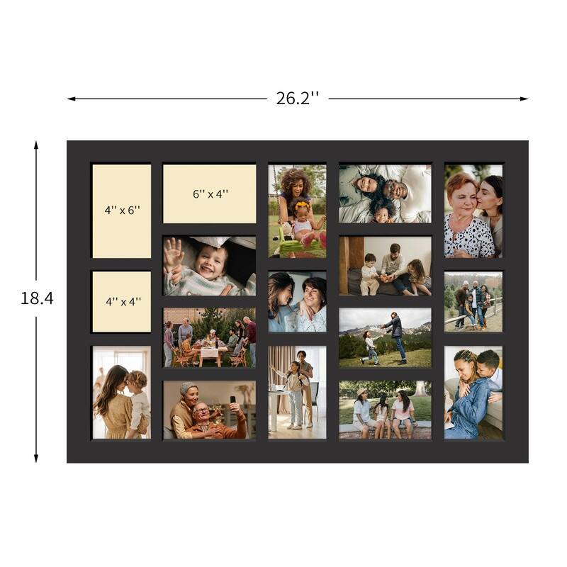 Rustic 17-Pack 4x6 Collage Frame 26.2x18.4 Inch Picture Frames Collage Wall Decor