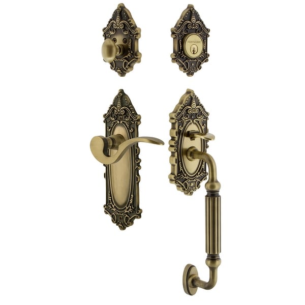 Nostalgic Warehouse VICMAN_ESET_238_FG_LH Victorian Left Handed Sectional Single Cylinder Keyed Entry Handleset with F Grip and
