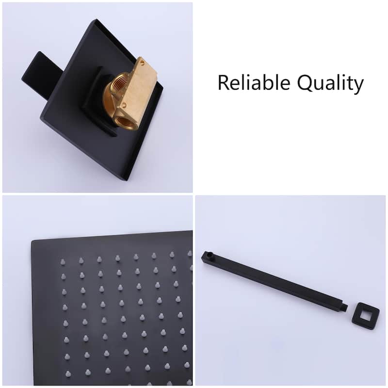 Single Handle Matte Black Shower Faucet With Rough-In Valve