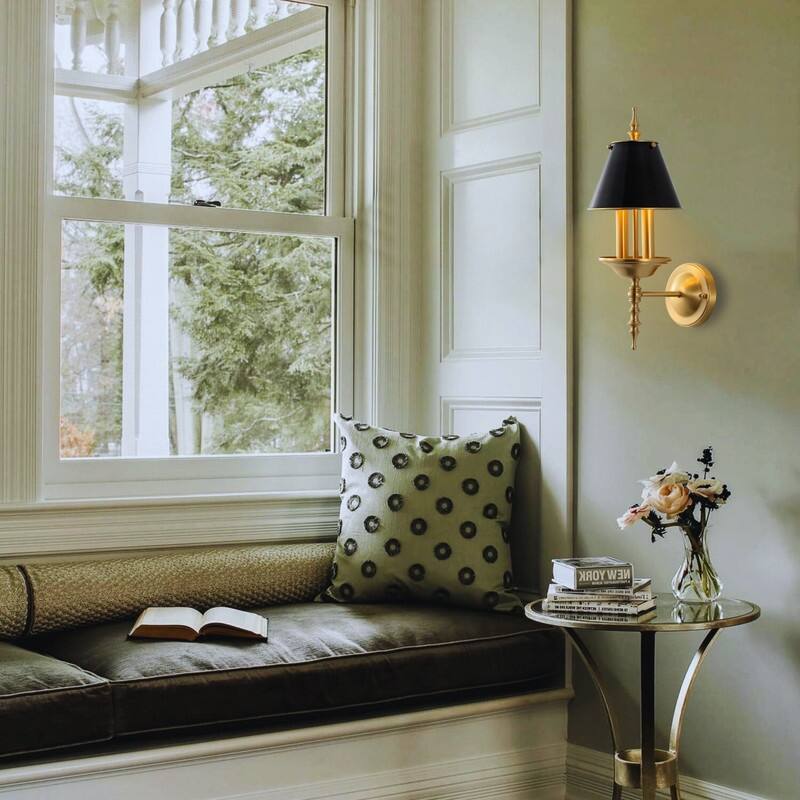 2 Light wall sconce gold/Black wall light fixture copper wall lighting