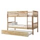 preview thumbnail 6 of 7, Natural Twin over Twin Rubber Wood Bunk Bed with Trundle, Ladder and Safety Guardrails